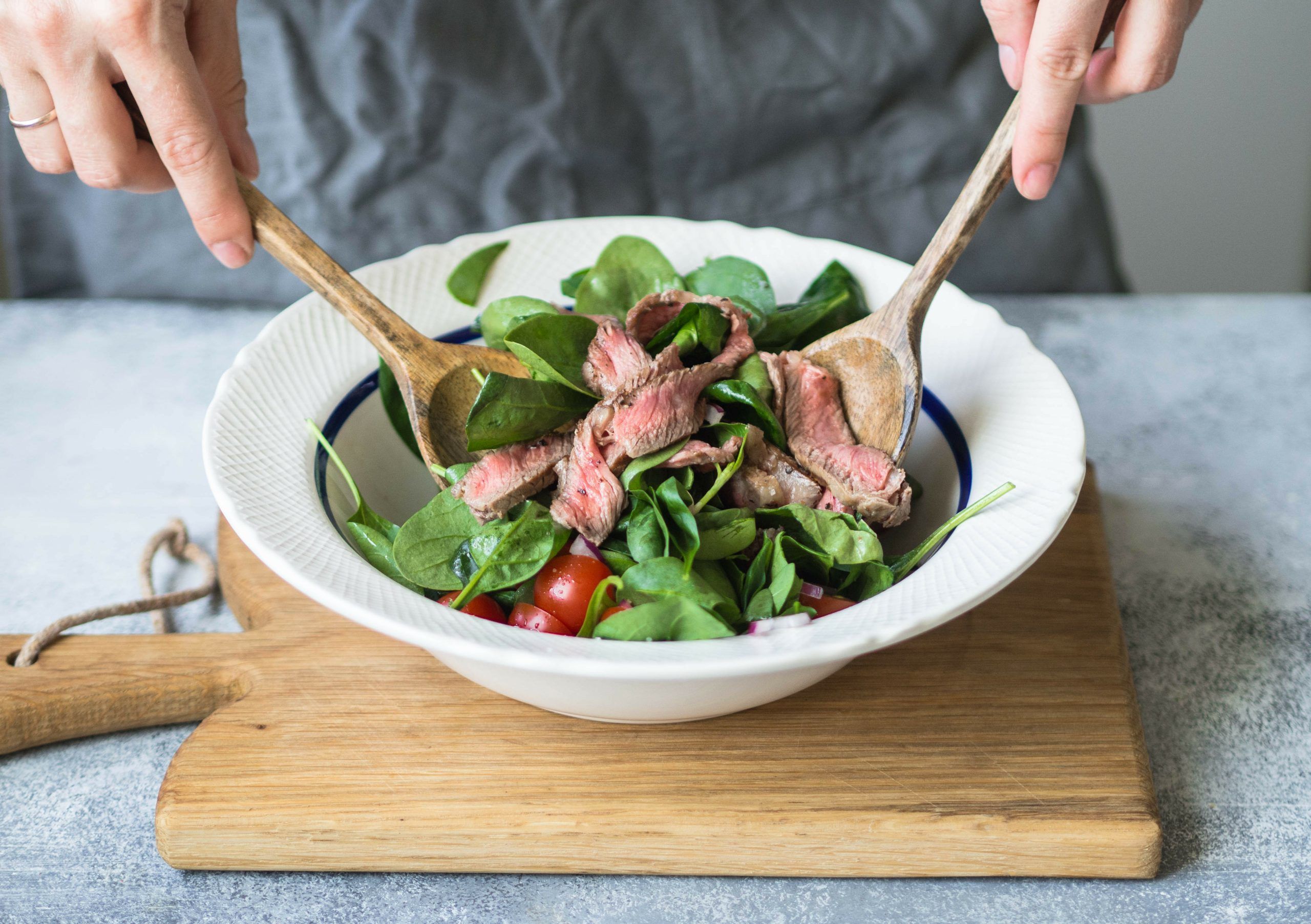 Grilled Lime Steak with Spring Vegetable Salad